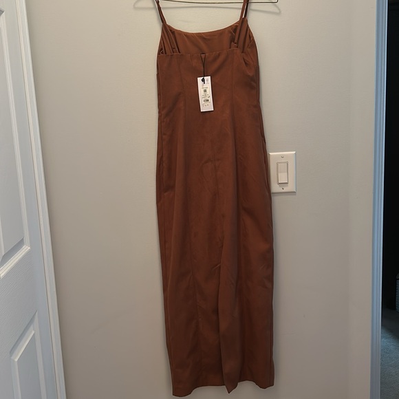 Dynamite Elegant Midi Dress - Size XXS - Brown - Euro Summer Look - Picture 5 of 6